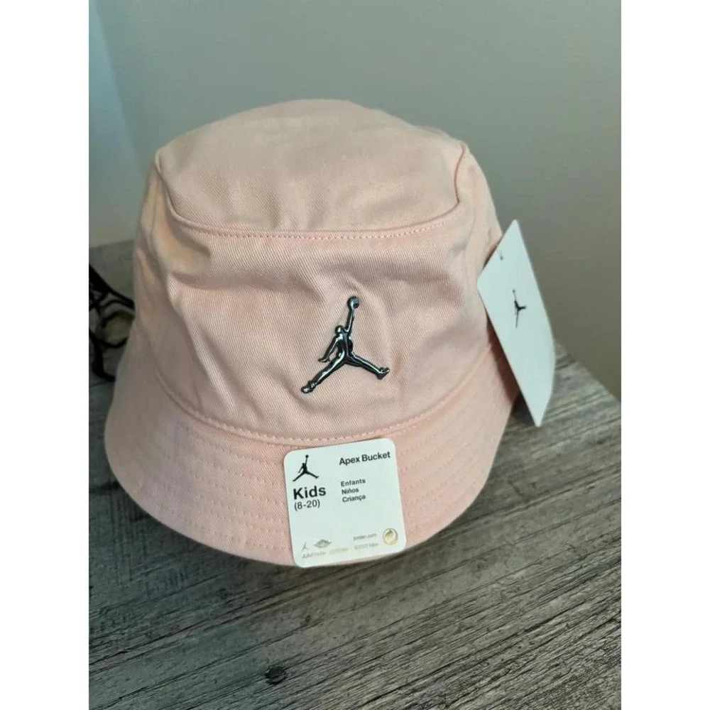 Kids Jordan Apex Bucket Hat Peach Pink‎ Jumpman Logo Size 8 20